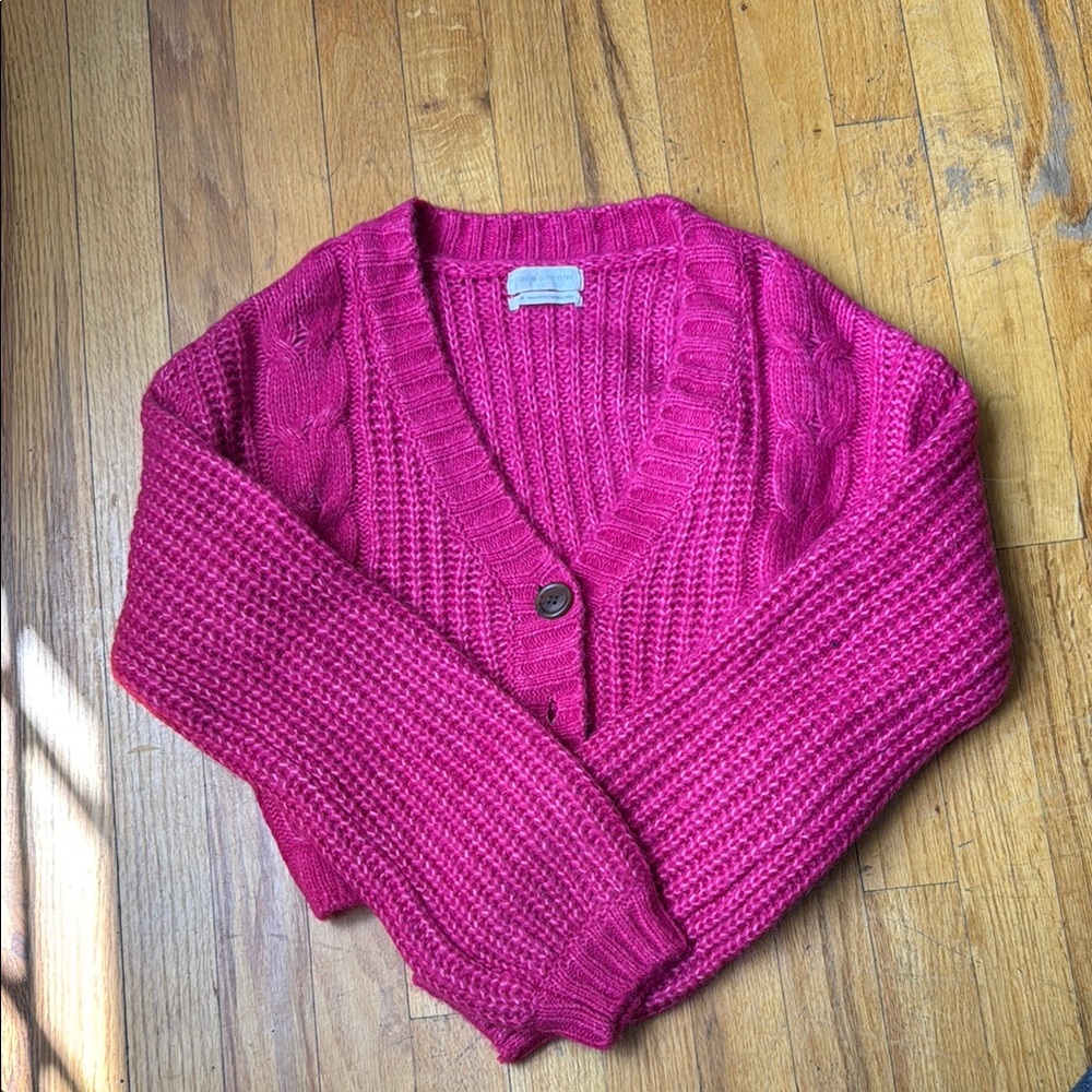 Pink Cable Knit Women's Sweater